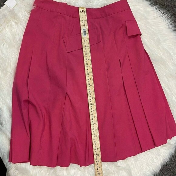 Perry Ellis Pink Pleated Skirt Size 6 Knee Length - Picture 7 of 9